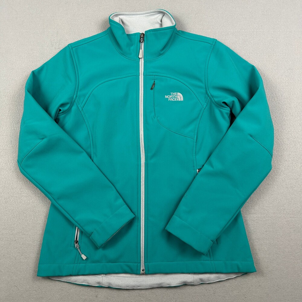 The North Face Jacket Women Medium Green Windwall Softshell Full Zip Lining M